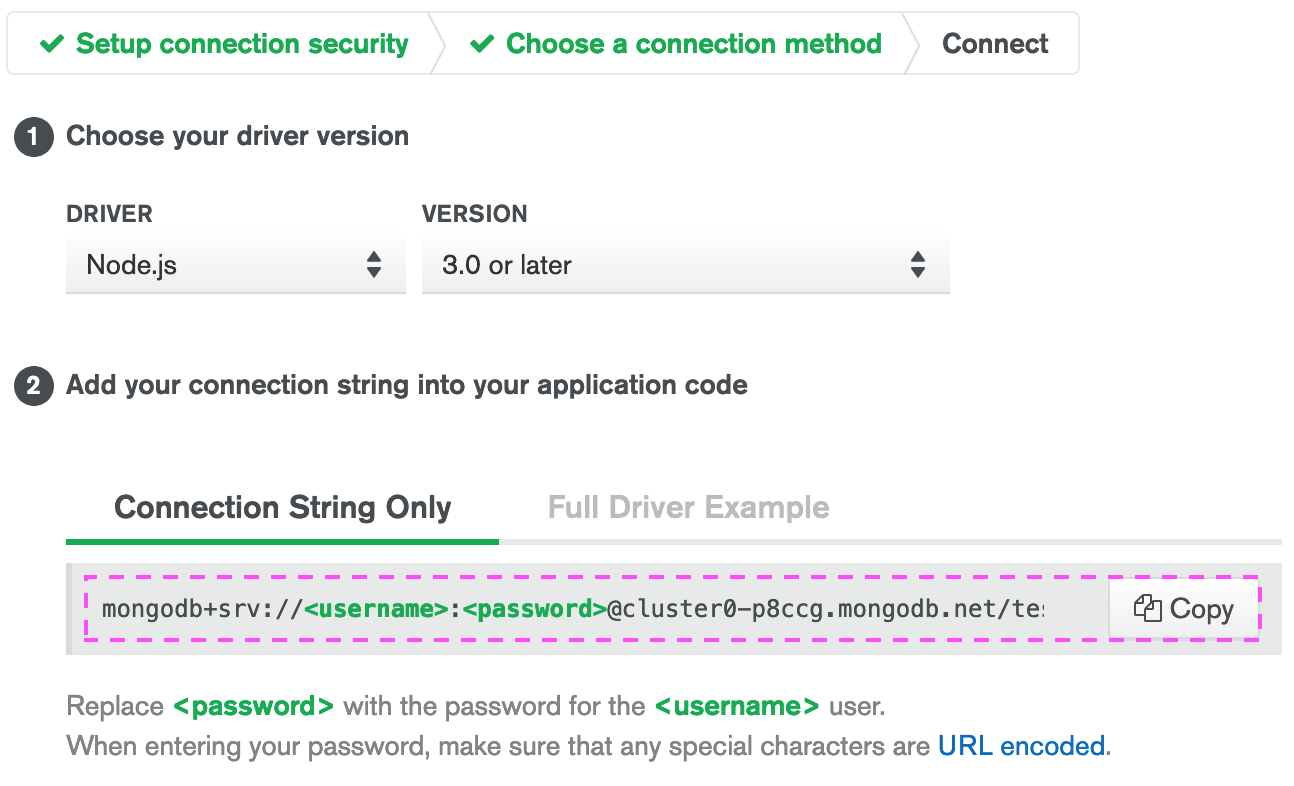 MongoDB Atlas Connection URI